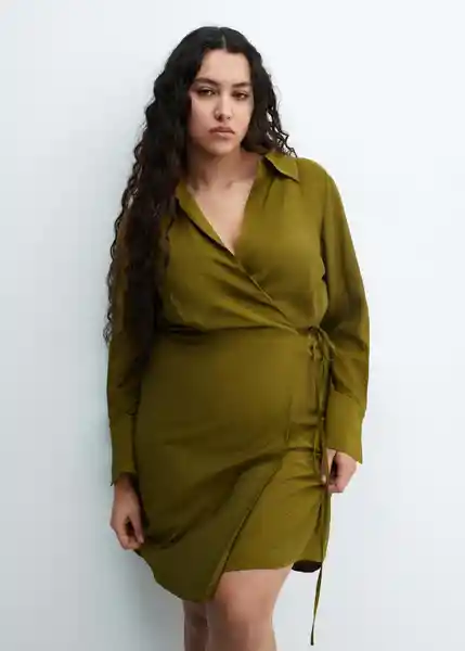 Vestido Vane Khaki Talla L Mujer Mango