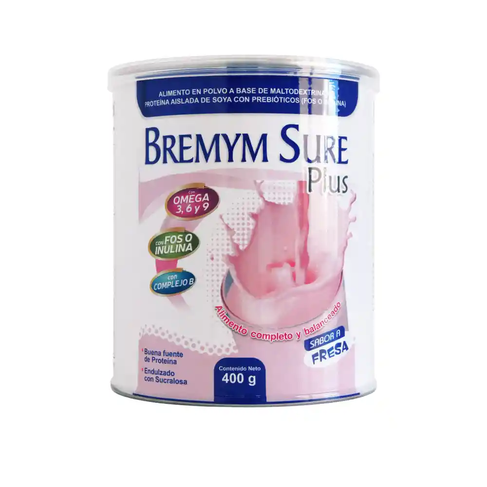 Bremym Sure Suplemento Alimenticio Plus Sabor a Fresa
