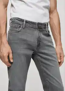 Jean Jan Tejano Gris Talla 40 Hombre Mango