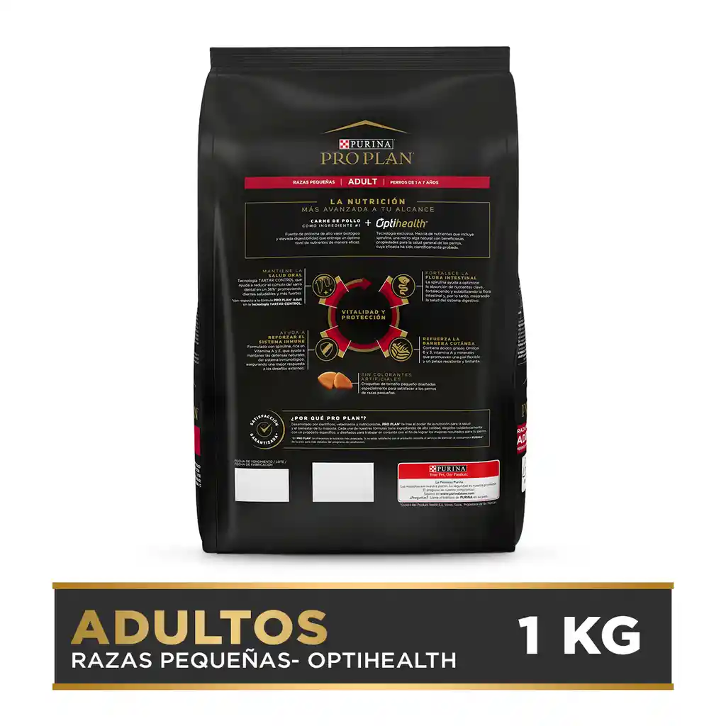 Comida para Perros adultos razas pequeñas Purina Pro Plan x 1 kg