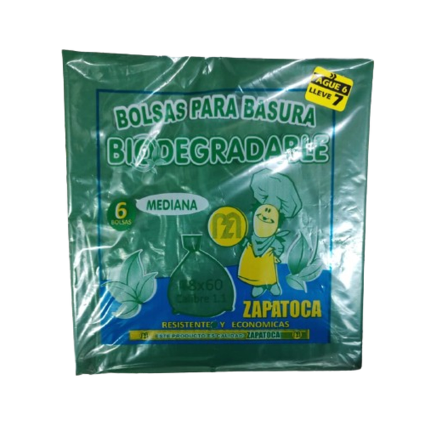 Zapatoca Bolsa Basura Verde Mediana 48 x 60 6 und