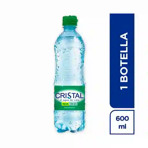 Agua cristal con gas 600 ml