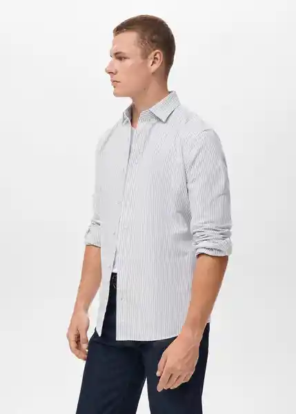 Camisa Kodak1 Gris Talla M Hombre Mango