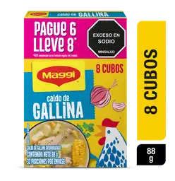 Caldo de Gallina MAGGI paga 6 lleva 8 cubos x 88g