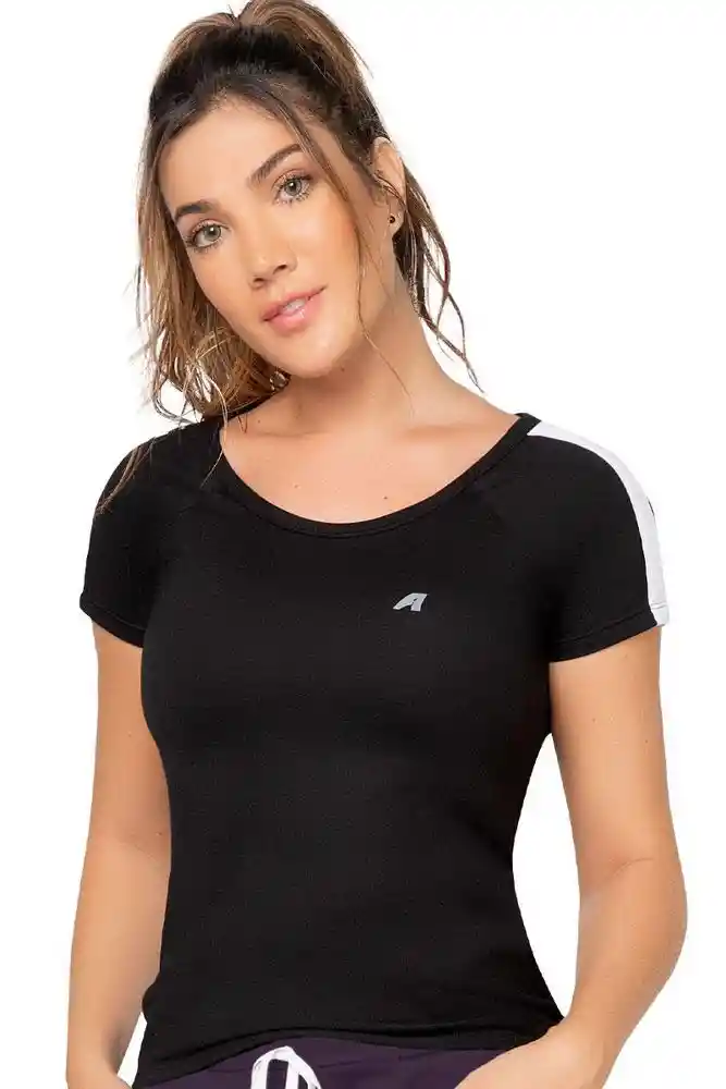 Camiseta Deportiva Para Mujer Xl-negro