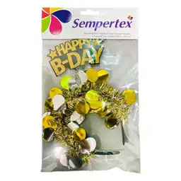 Tiara Carton Happy Bday Dorado Negr Sempertex 7703340400433