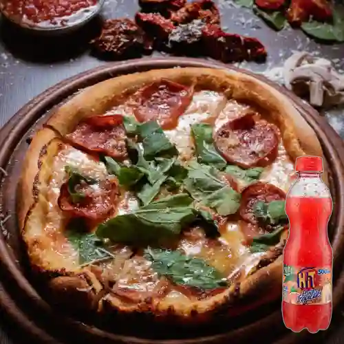 Combo Pizza Pepperoni + Hit Frutas Tropicales 500 ml