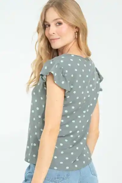 Blusa Psuedo Color Verde Salvia Talla XS Ragged