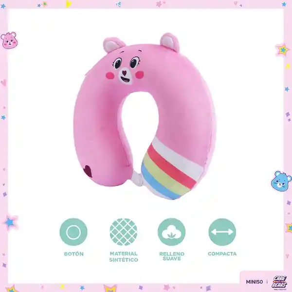 Almohada de Viaje en Forma de u Colección Care Bears Rosa Miniso