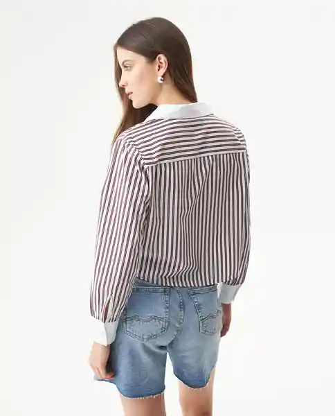 Camisa Striped Poplin Crudo Pristino Claro Talla M Chevignon