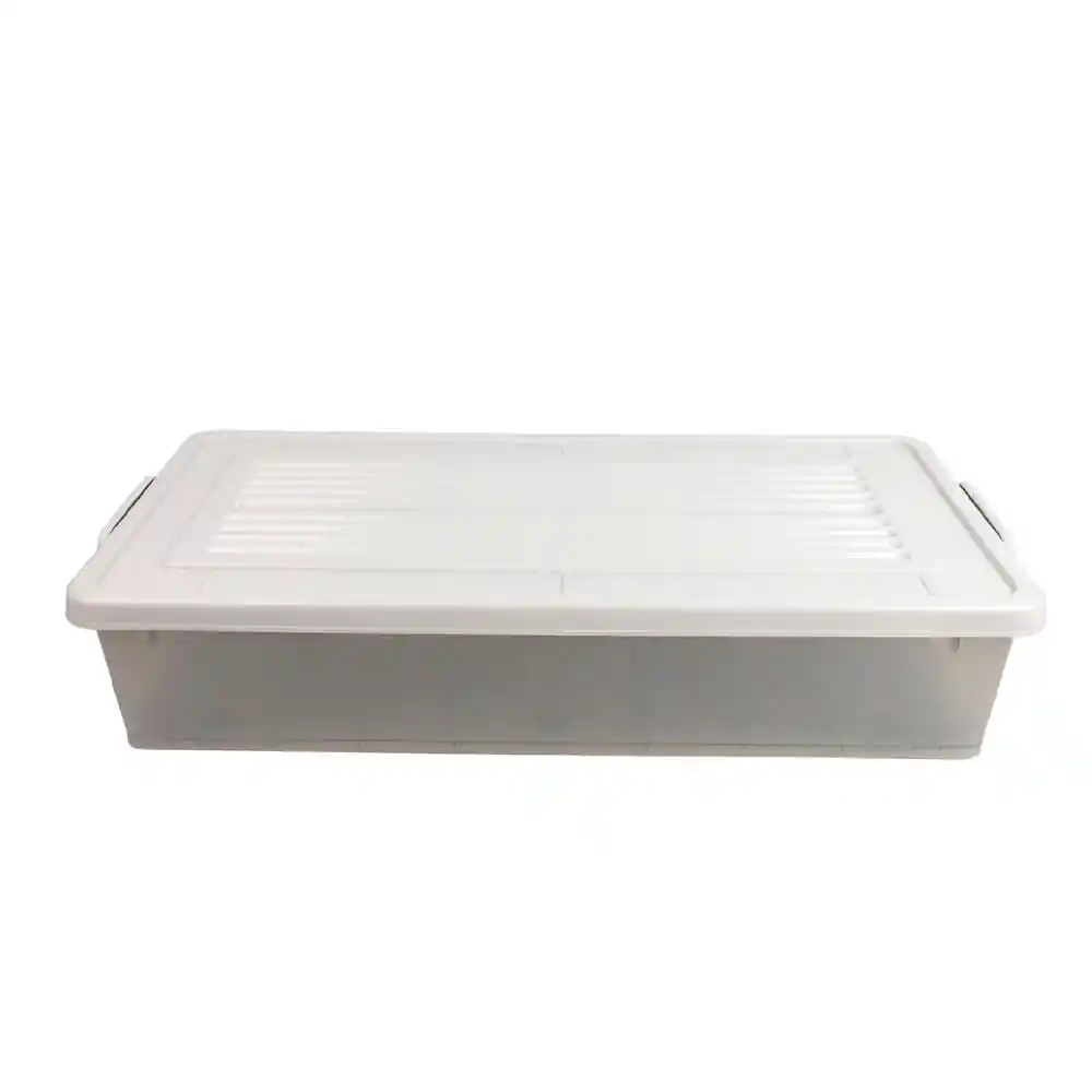 Caja Organizadora Cama Transparente Color Piedra