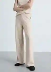 Pantalón Michigan Beige Talla L Mujer Mango