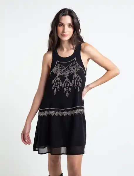  Vestido Bright Mujer Negro Puro Ultraoscuro Talla L Naf-Naf 