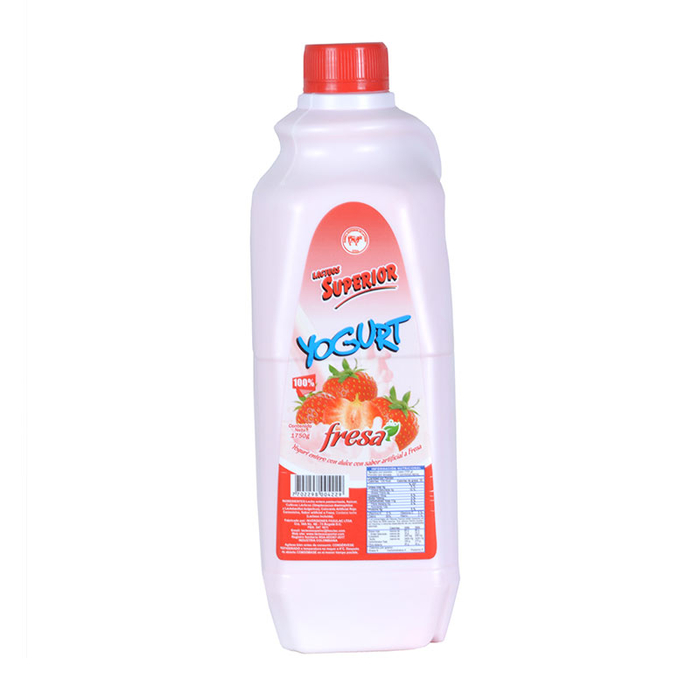 Lácteos Superior Yogurt Entero Sabor a Fresa 1750 g