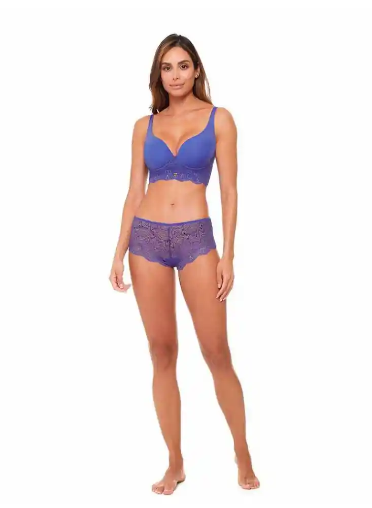 Brasier Arco Encaje Detalle en Lurex 34-azul