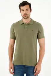 Polo Verde Con Raqueta Multicolor Para Hombre