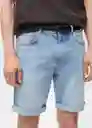 Bermuda Rock Tejano Medio Talla 42 Hombre Mango
