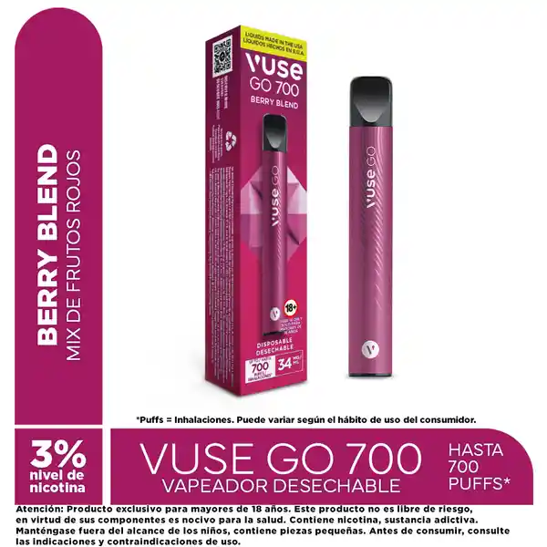 Vapeador Vuse GO 700 Berry Blend