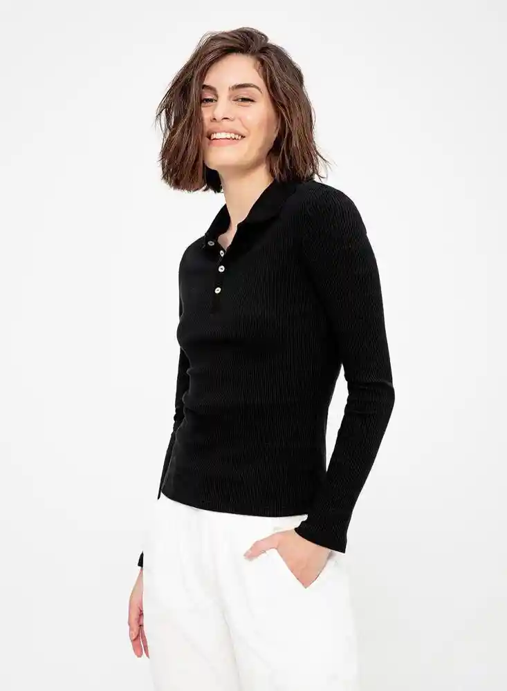 Camiseta Ml Mujer L - Negro 799