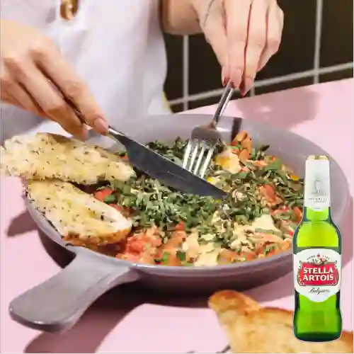 Combo Huevos Estrellados + Stella Artois 350 ml