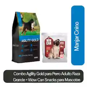 Combo Agility Gold Perro Adulto Raza Grande + Wow Can Mascotas