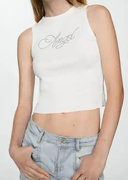 Top Angel Blanco Talla XL Mujer Mango