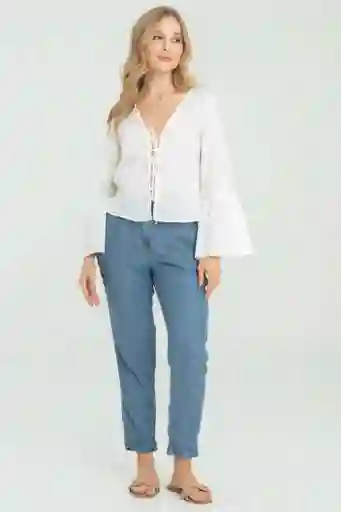 Blusa Summer Color Blanco Crudo Talla XS Ragged