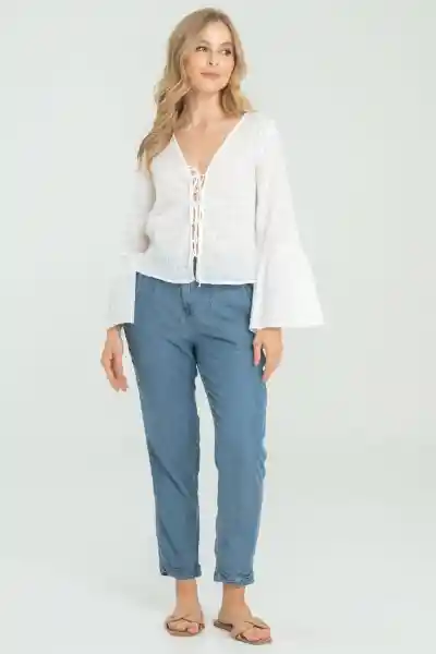 Blusa Summer Color Blanco Crudo Talla XS Ragged