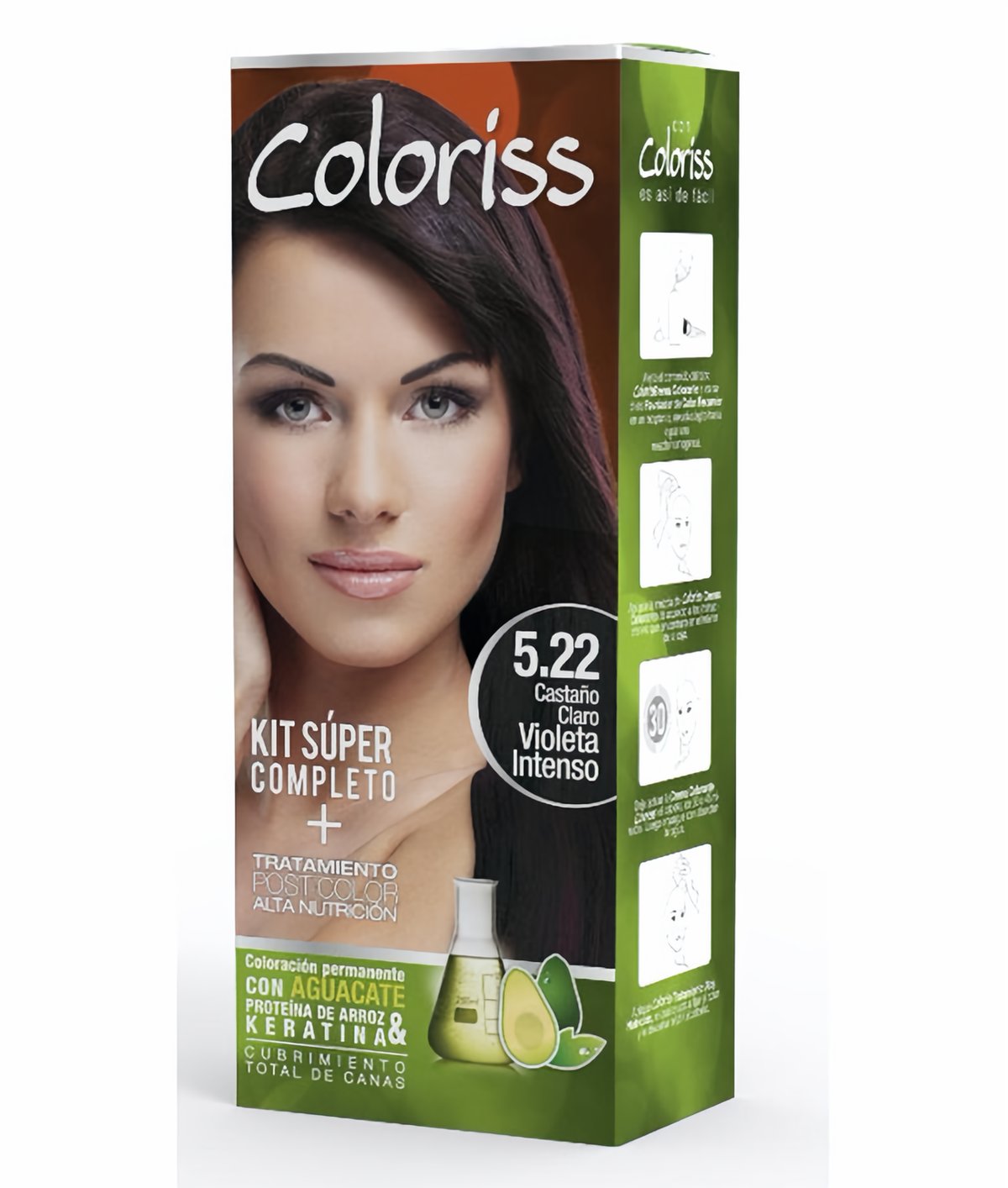 Coloriss Tintura Capilar Tono Castaño Claro Violeta Intenso 5.22 50 g
