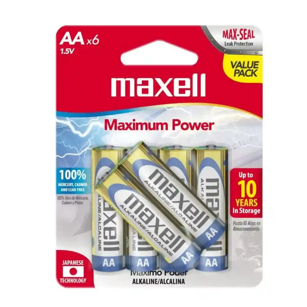 Maxell Batería Alcalina AA LR06