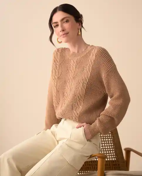 Blusa Tejido Café Beige Medio Talla L 661G212 Esprit