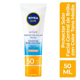Nivea Sun Protector Solar Facial Control Brillo con Color