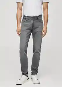 Jean Jan Tejano Gris Talla 42 Hombre Mango