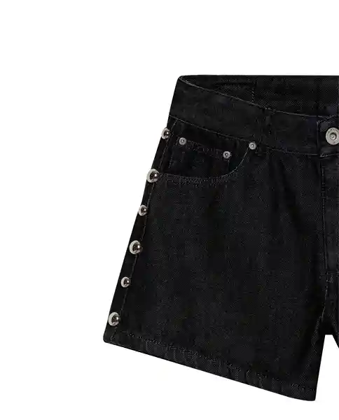 Short Studded Denim Negro Sombrío Ultraoscuro Talla 10 Chevignon