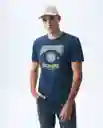 Camiseta Hombre Azul Talla M 841G001_AZU184039 Americanino