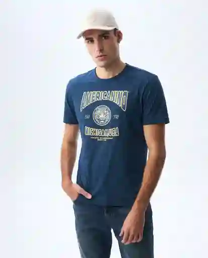 Camiseta Hombre Azul Talla M 841G001_AZU184039 Americanino