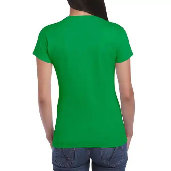 Gildan Camiseta Entallada Verde Irlandés Talla L