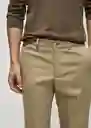 Pantalón Dublino Khaki Talla 40 Hombre Mango