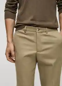 Pantalón Dublino Khaki Talla 40 Hombre Mango