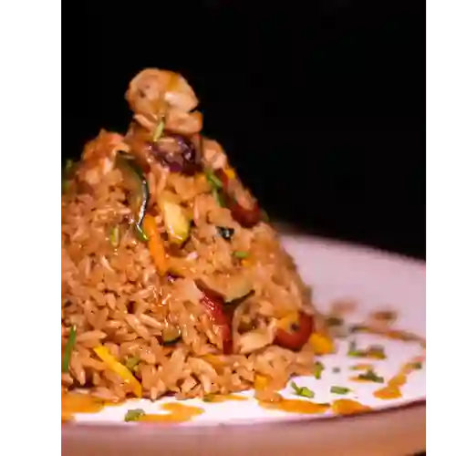 Arroz Al Wok Pollo y Camarón