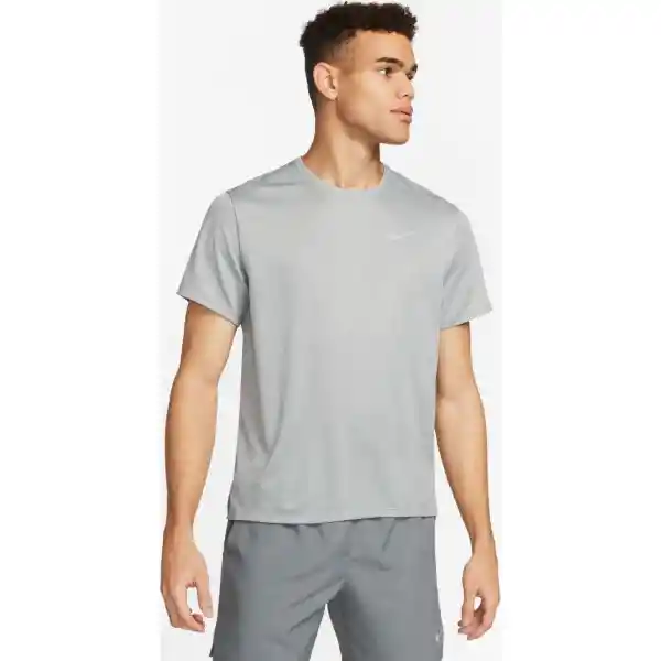 Nike Camiseta Df Uv Miler Ss Para Hombre Gris Talla XL