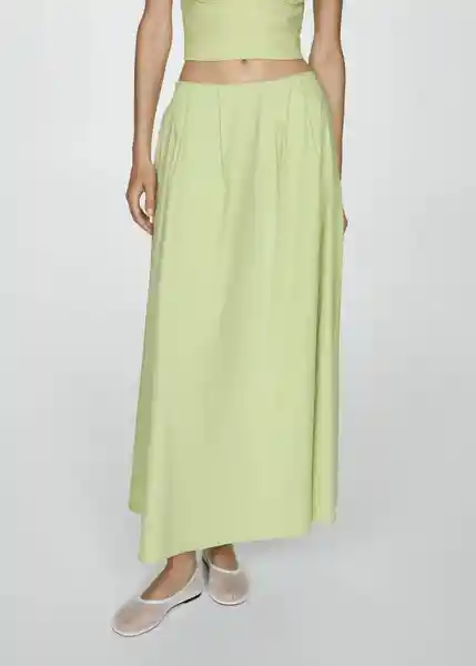 Falda Creta Verde Pastel Talla M Mujer Mango