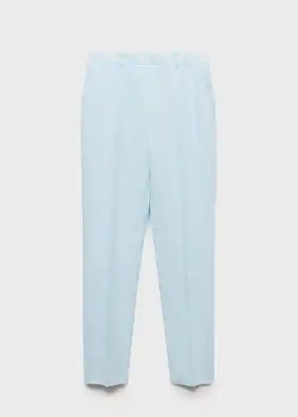Pantalón Boreli Celeste Talla 44 Mujer Mango