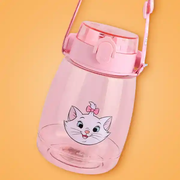 Vaso de Plástico Cat Con Correa Para el Hombro Rosa Miniso