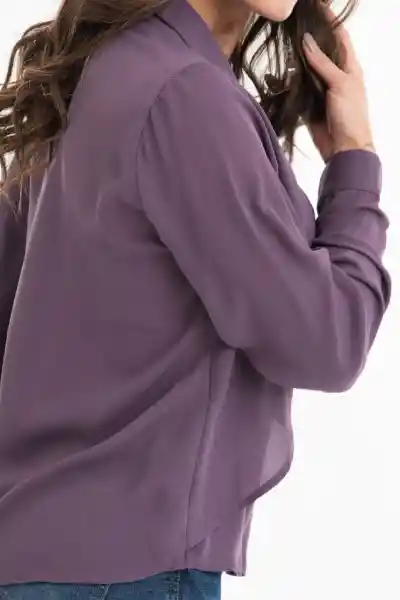 Ragged Blusa Mirning Color Morado Medio Talla L