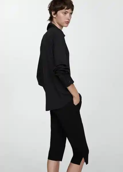 Camisa Basic Negro Talla L Mujer Mango