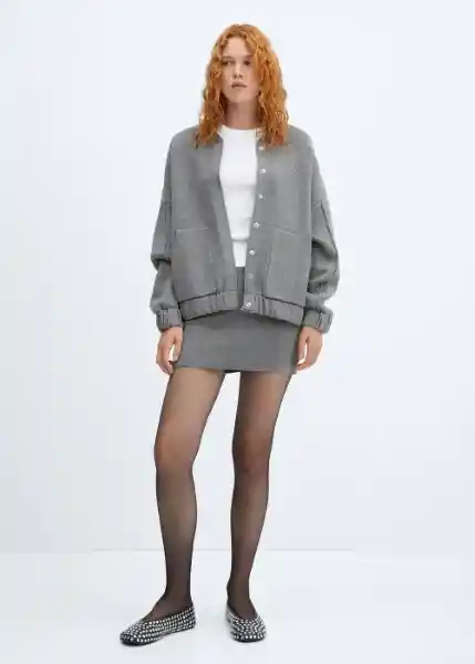 Falda Grandes Gris Oscuro Vigoré Talla M Mujer Mango