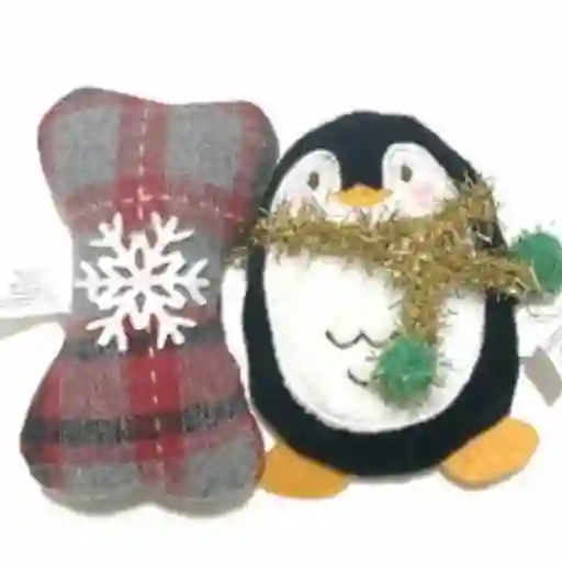 Peluche Navideño para Mascota Pingüino y Hueso Miniso
