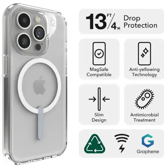 Zagg Case Crystal Palace Snap Magsafe Para Iphone 15 Pro