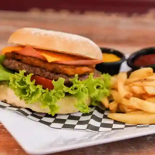 Hamburgo Hawaiana + 150 Grs Papas a la Francesa